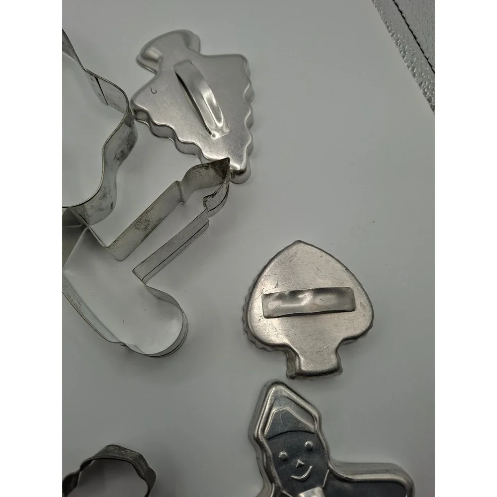 Vintage Metal Cookie Cutter 19 Pc assorted dog bone Angel Reindeer Animals heart
